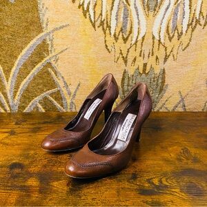 Vintage Balenciaga Women's Rich Brown Leather Heels